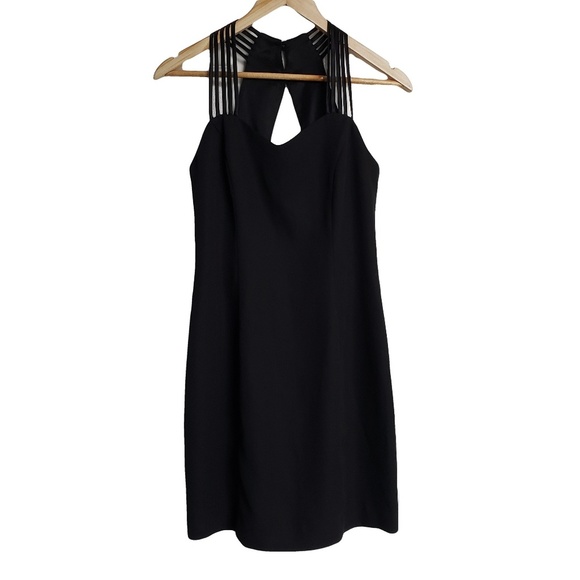 NWT BEECHERS BROOK Black Strappy Midi Dress 4P - Picture 1 of 5